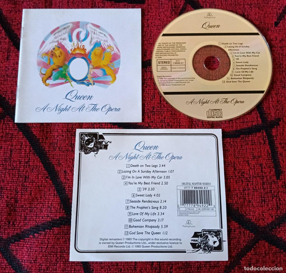 CDs de m&uacute;sica: QUEEN ** A Night At The Opera ** CD 1993 HOLANDA REEDICION