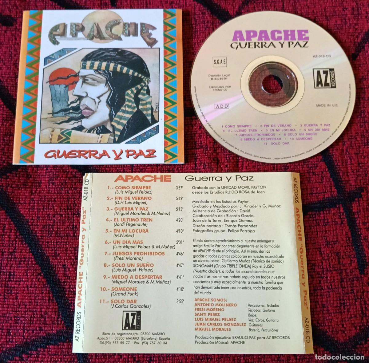 CDs de m&uacute;sica: APACHE ** Guerra Y Paz ** CD 1994 - Foto 1