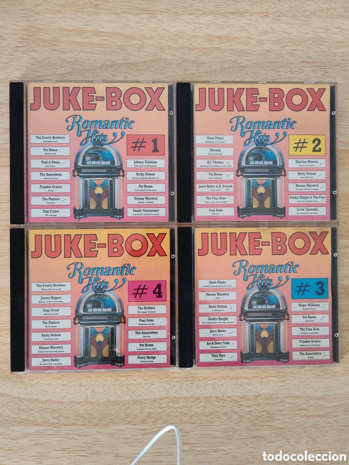 Musik-CDs: Pack 4 CDs Romantic Hits &Eacute;xitos A&ntilde;os 50 60 (42 letras)