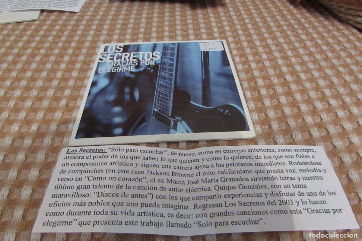 CD de M&uacute;sica: LOS SECRETOS - GRACIAS POR ELEGIRME CD SINGLE CADENA 100
