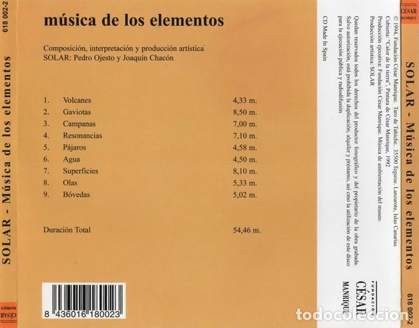 CDs de m&uacute;sica: Solar - M&uacute;sica De Los Elementos CD Nuevo - Foto 2