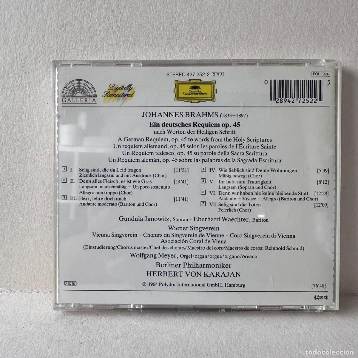 CDs de m&uacute;sica: Brahms - Herbert von Karajan - A German Requiem (CD) - Foto 2