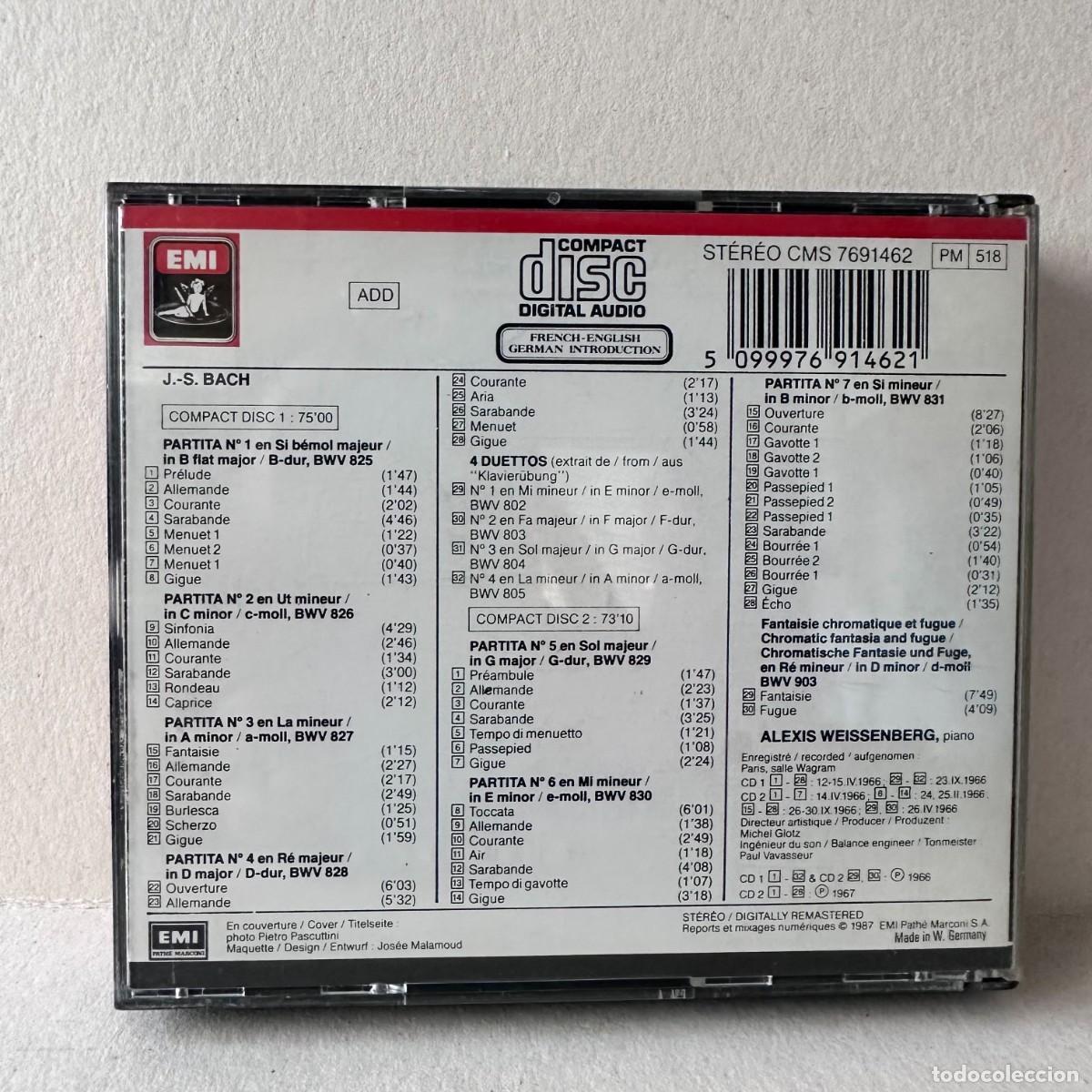 CDs de m&uacute;sica: Bach - Alexis Weissenberg - 7 Partitas (CD) - Foto 2