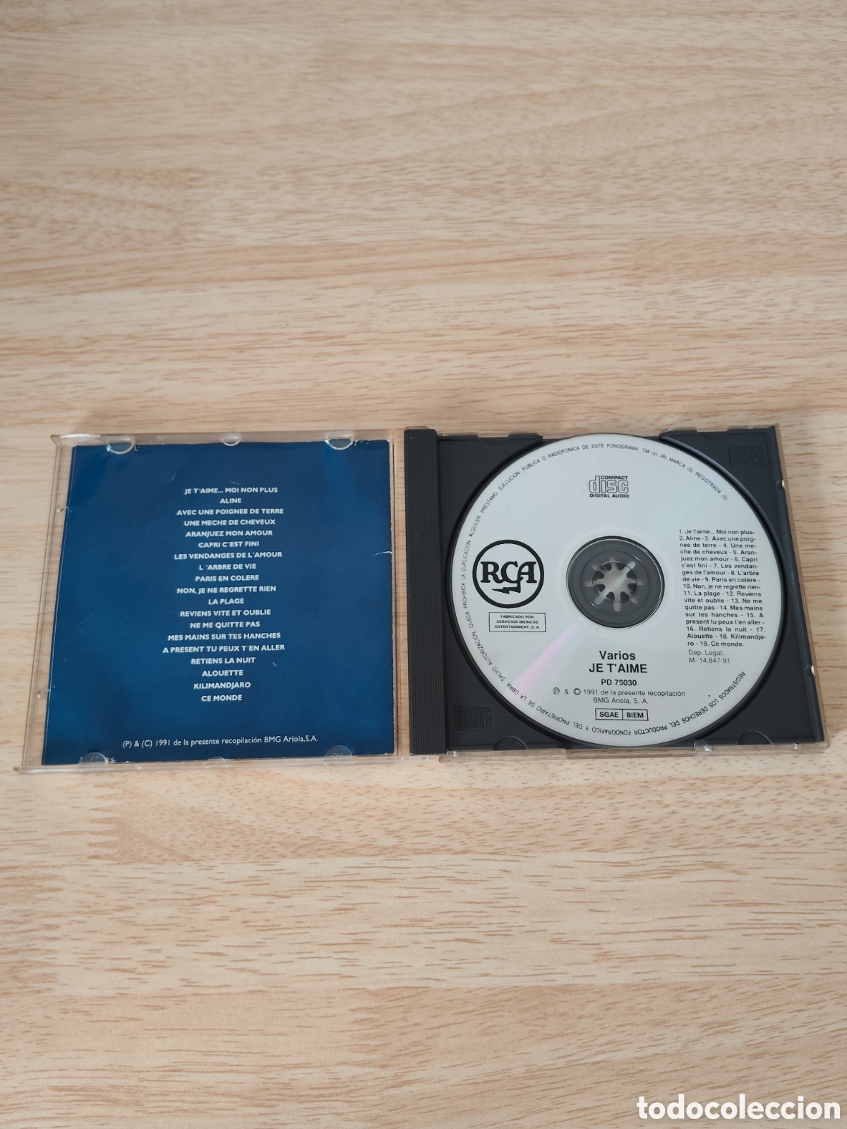 CDs de m&uacute;sica: CD Je TAime (1991) Pop Frances & Chanson Exitos&nbsp; - Foto 2