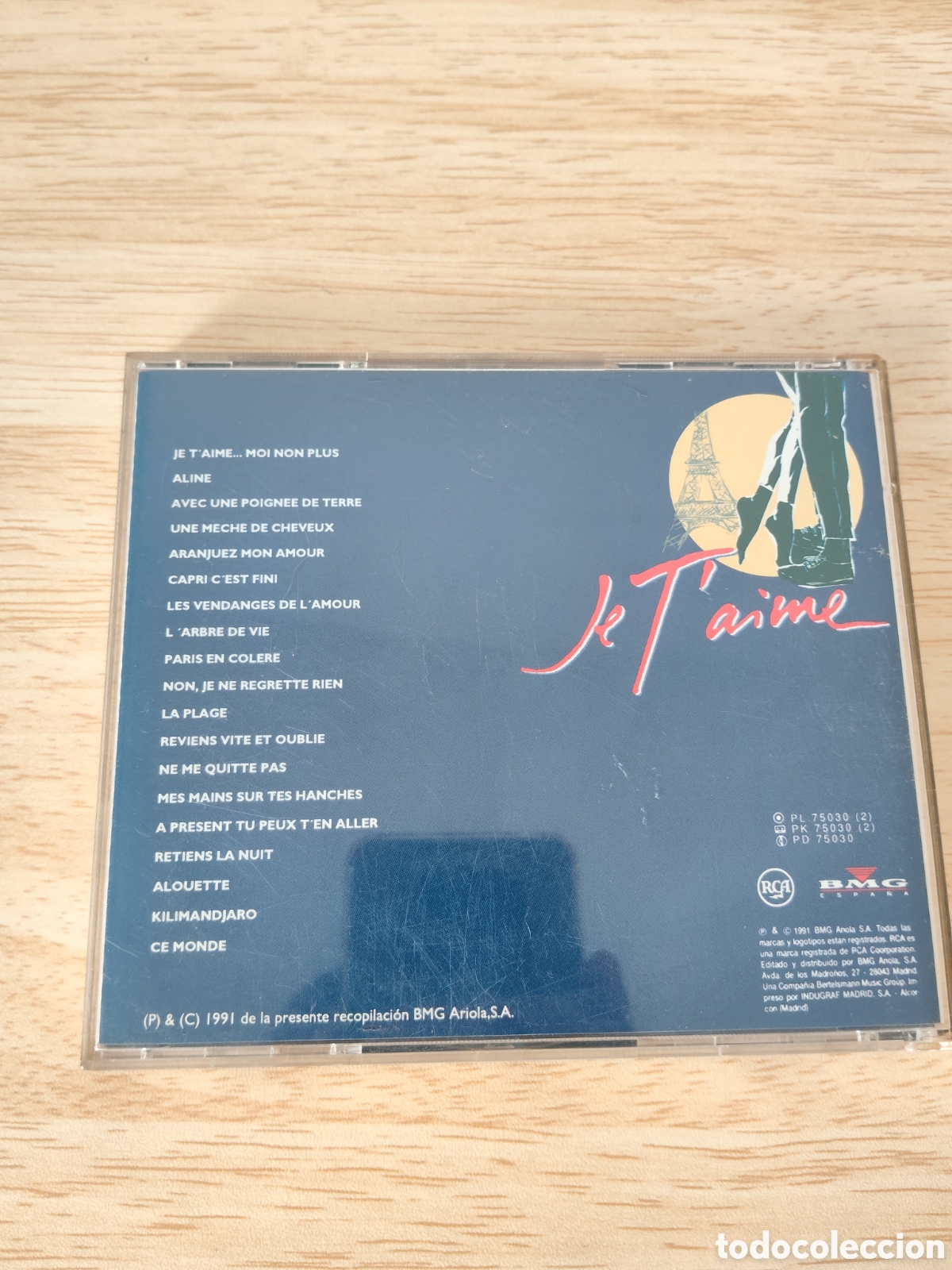 CDs de m&uacute;sica: CD Je TAime (1991) Pop Frances & Chanson Exitos&nbsp; - Foto 4