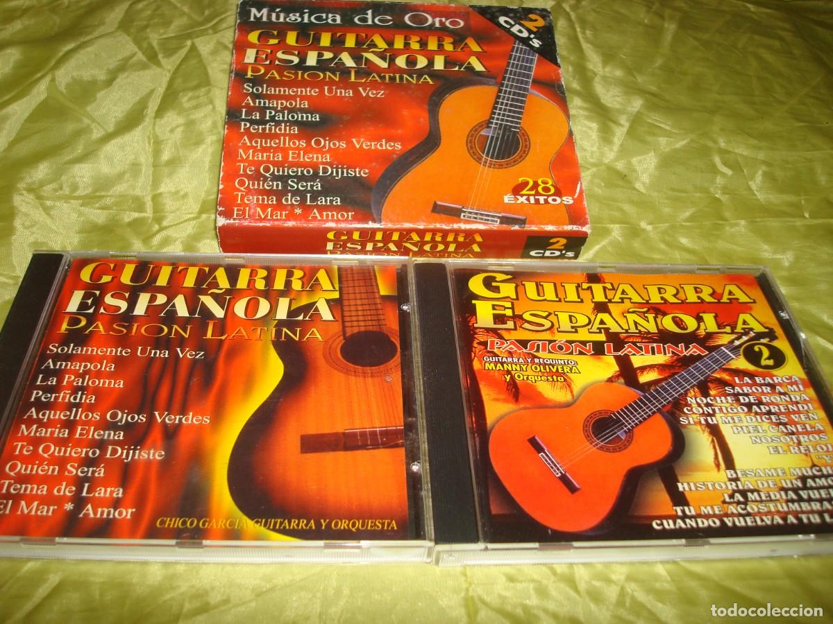 CD de M&uacute;sica: GUITARRA ESPA&Ntilde;OLA 2. PASION LATINA. MANNY OLIVERA Y ORQUESTA. CAJA CON 2 CD&acute;S