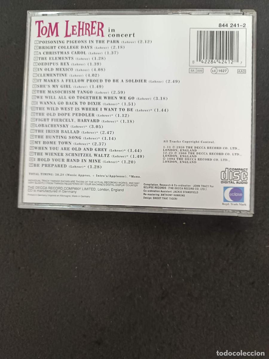 CDs de m&uacute;sica: TOM LEHRER IN CONCERT - Foto 2