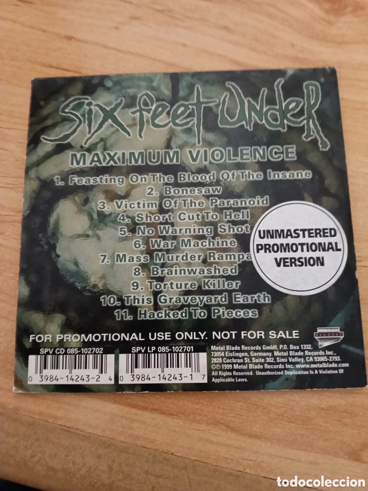 Musik-CDs: CD Promo Six Feet Under &rdquo;Maximum Violence&rdquo;