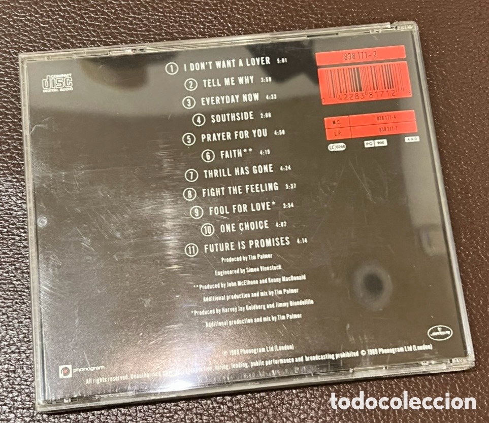 CDs de m&uacute;sica: CD. Texas. &ldquo;Southside&rdquo;. Phonogram. 1989. - Foto 2