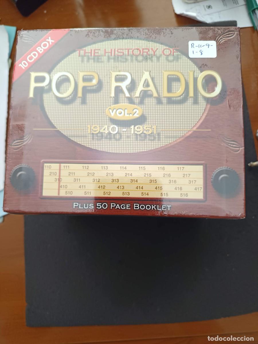 Music CDs: 10 CD BOX. THE HISTORY OF POP RADIO, VOL. 2. 1940-1951. PLUS 50 PAGE BOKKLET