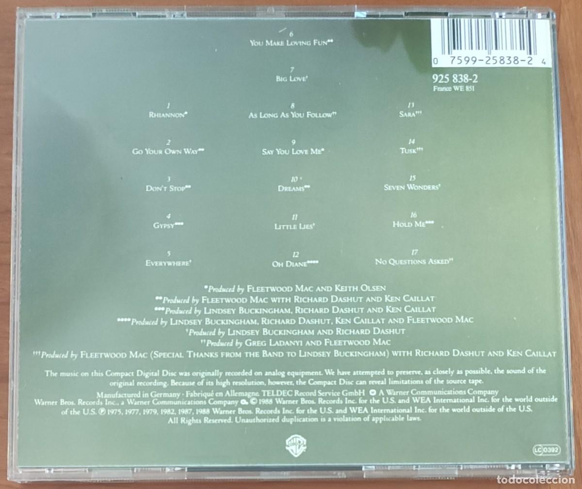 CDs de m&uacute;sica: CD Fleetwood Mac - Greatest Hits - Foto 2