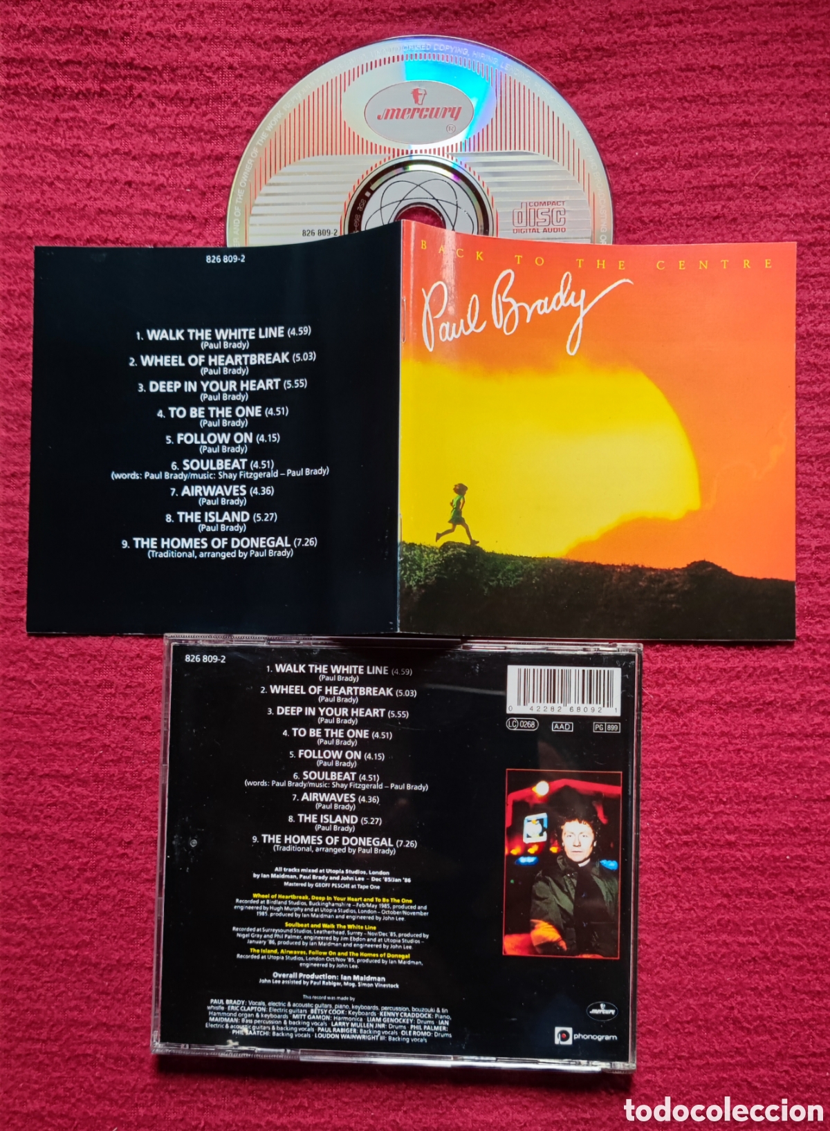 CDs de m&uacute;sica: PAUL BRADY: Back To The Centre. Cd Pop Aor, Edici&oacute;n Original 1986 Mercury Records. Como Nuevo.