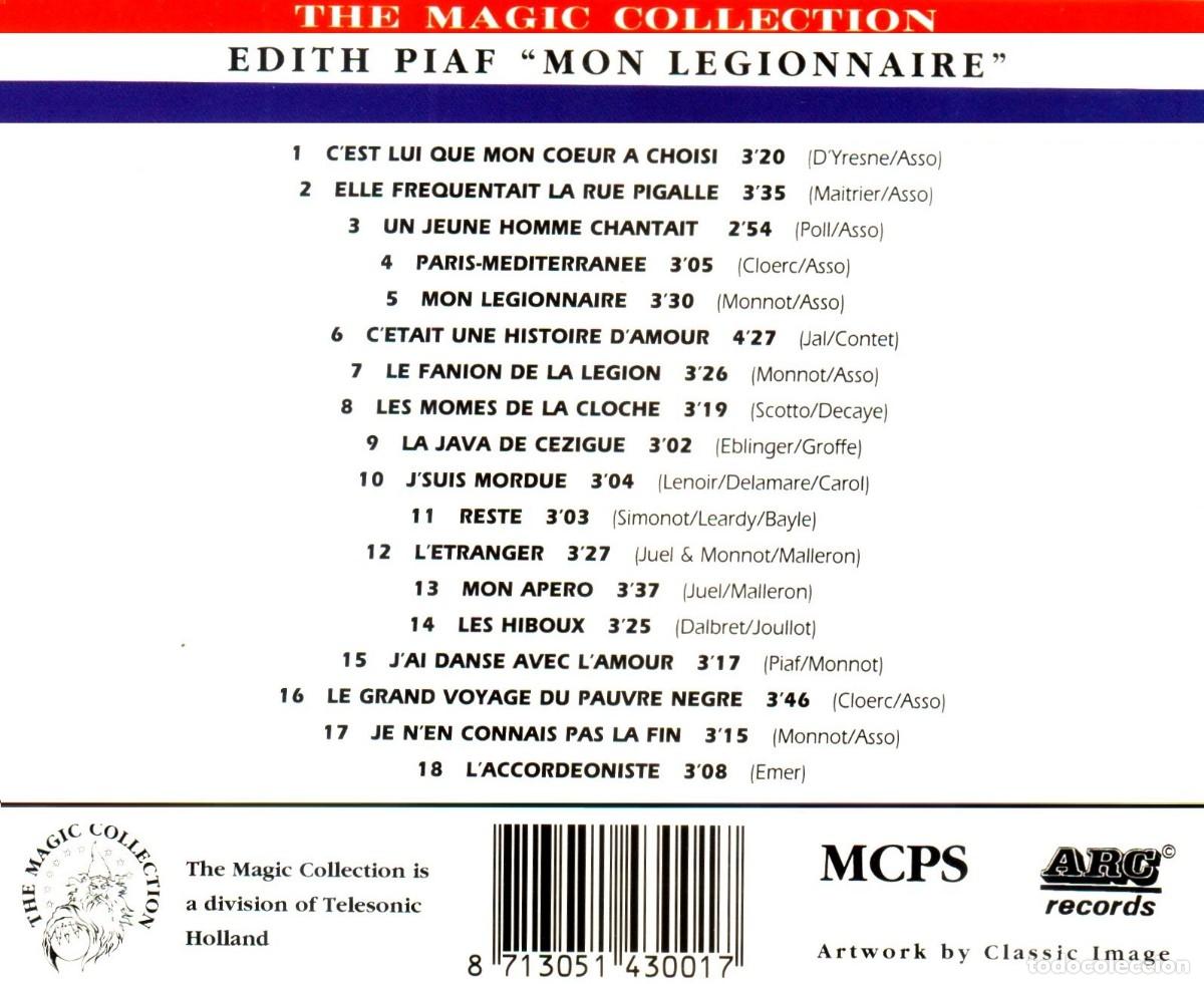 CDs de m&uacute;sica: EDITH PIAF. NON LEGIONNAIRE. CD - Foto 2