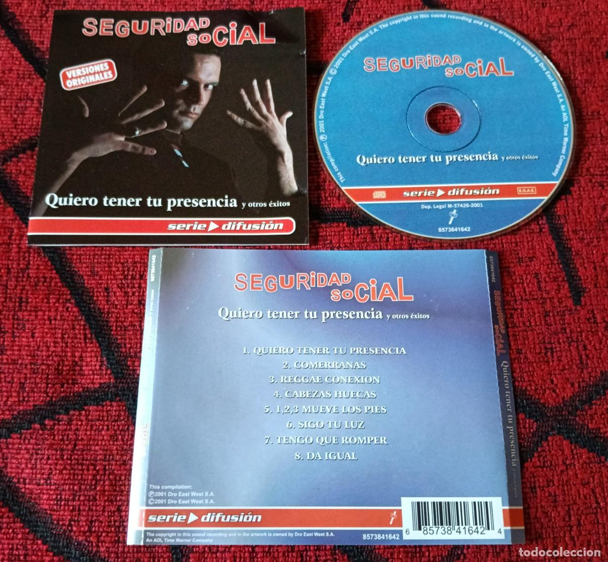 CDs de m&uacute;sica: SEGURIDAD SOCIAL ** Quiero Tener Tu Presencia Y Otros &Eacute;xitos ** CD 2001