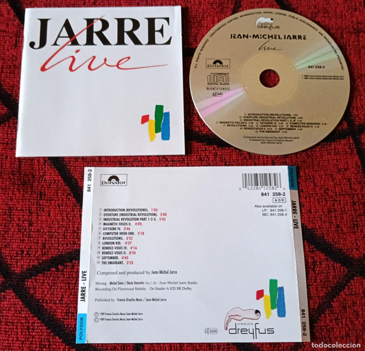 CDs de m&uacute;sica: JEAN-MICHEL JARRE ** Jarre Live ** CD FRANCIA 1989