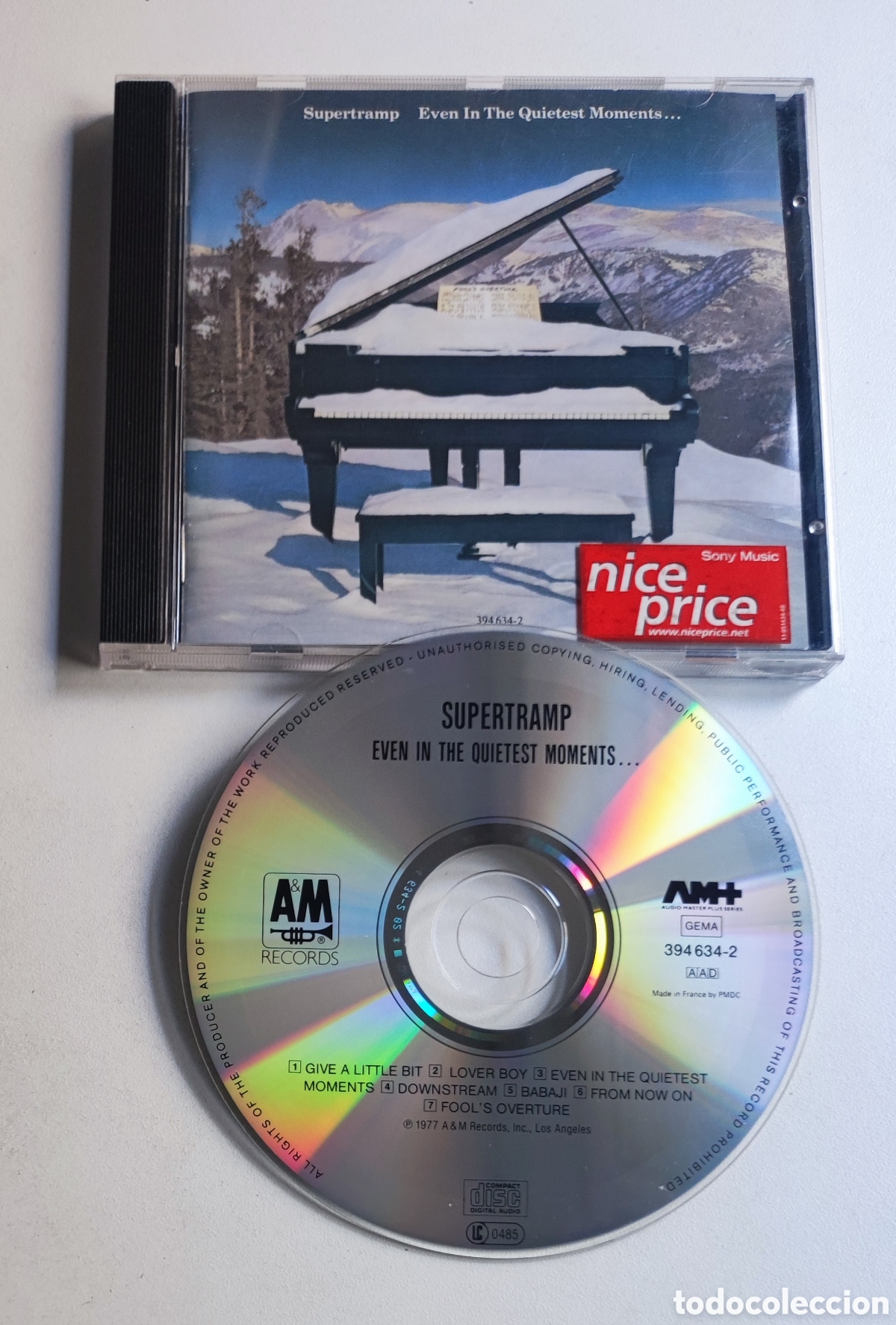 CDs de m&uacute;sica: SUPERTRAMP - EVEN IN THE QUIETEST MOMENTS - CD A&M RECORDS 394634-2 / ALBUM LP 1977