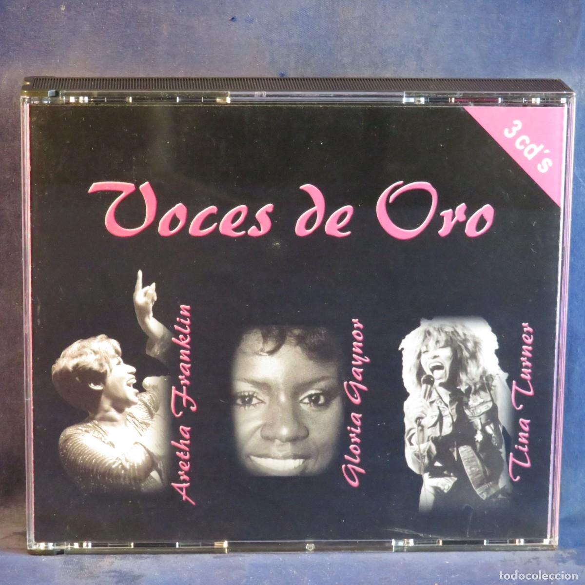 CDs de m&uacute;sica: ARETHA FRANKLIN, GLORIA GAYNOR, TINA TURNER &ndash; VOCES DE ORO - 3 CD