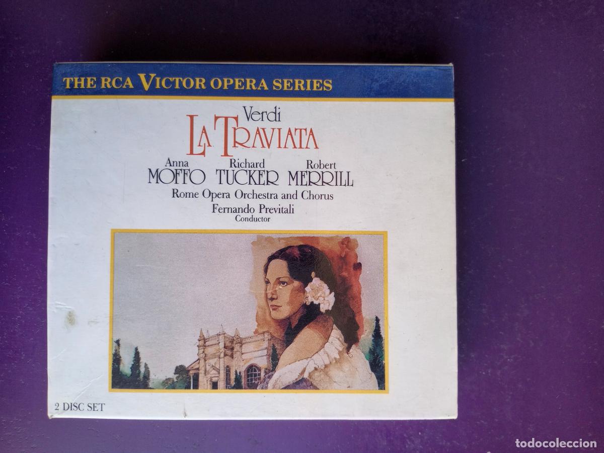 CDs de m&uacute;sica: Verdi - LA TRAVIATA - MOFFO, RICHARD TUCKER, ORQ ROMA, PREVITALI - DOBLE CD RCA 1988 - OPERA