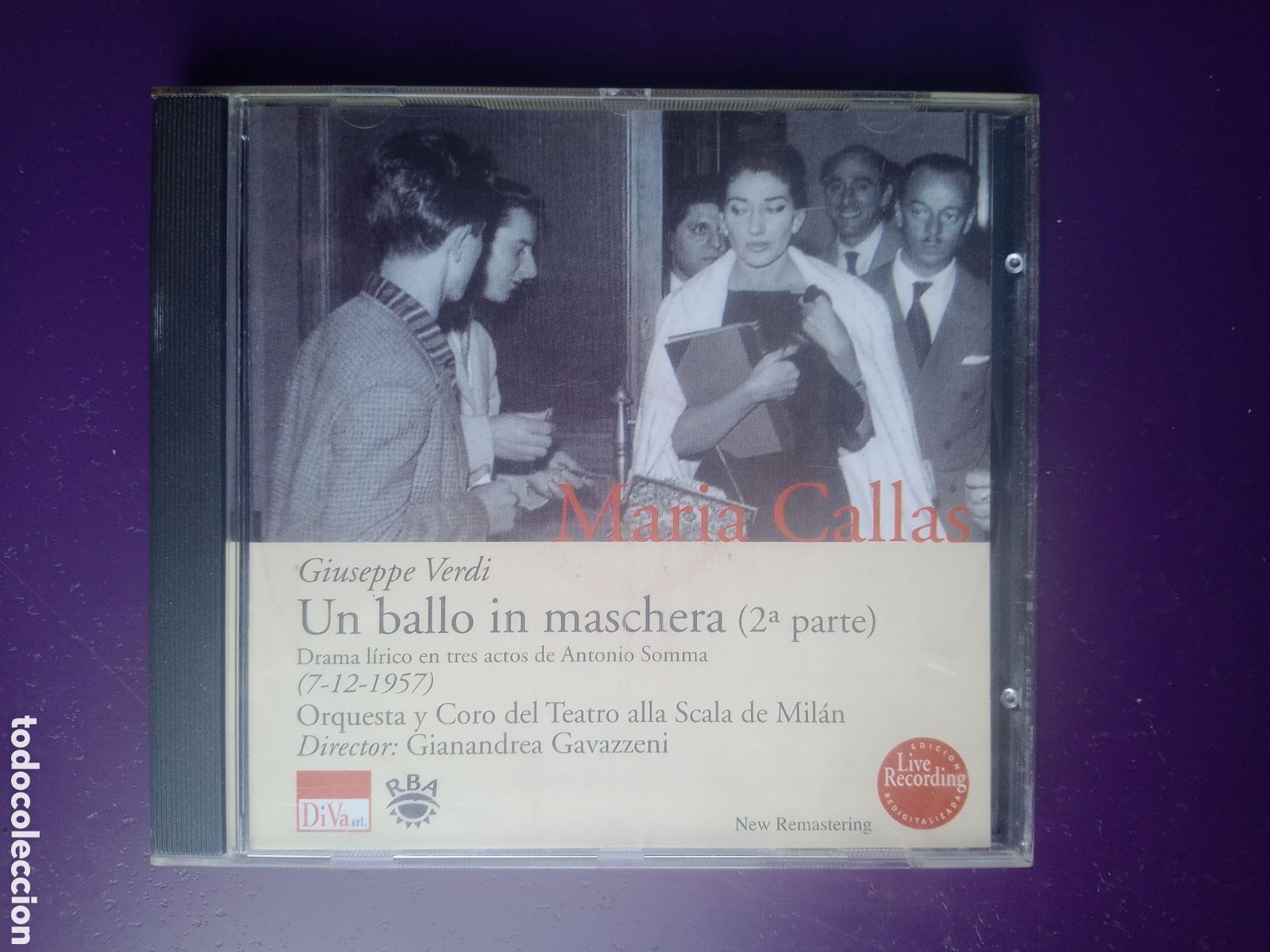 CDs de m&uacute;sica: MARIA CALLAS CD RBA 2000 - UN BALLO IN MASCHERA - 2&ordf; PARTE - (7-12-1957) DIRIA QUE SIN USO