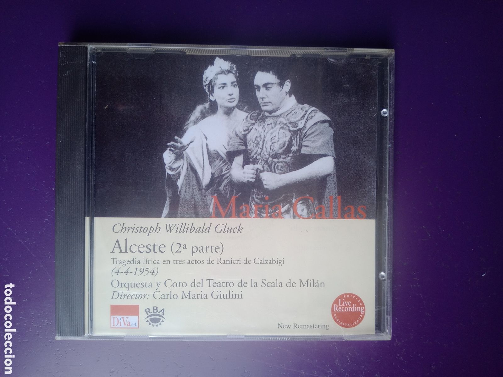 CDs de m&uacute;sica: MARIA CALLAS CD RBA 2000 - ALCESTE 2&ordf; PARTE (4-4-1954) - CARLO M&ordf; GIULINI - DIRIA Q SIN USO