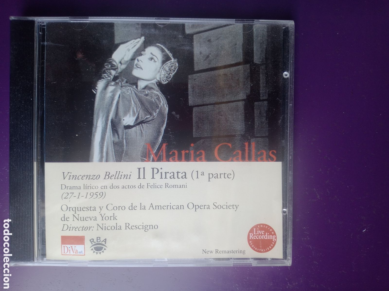 CDs de m&uacute;sica: MARIA CALLAS CD RBA 2000 - IL PIRATA 1&ordf; PARTE (27-1-1959) -NICOLA RESCIGNO - DIRIA Q SIN USO