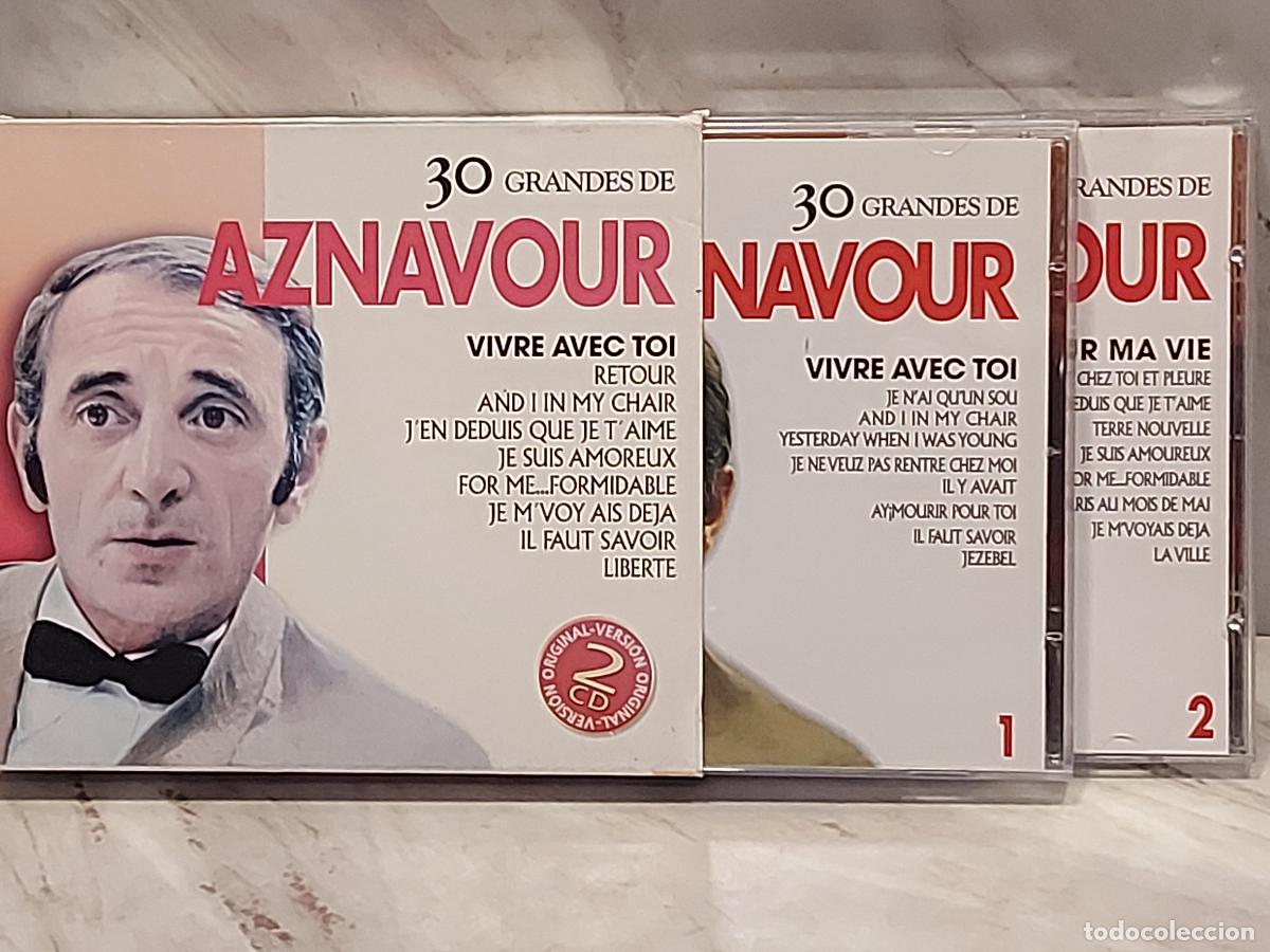CDs de m&uacute;sica: CHARLES AZNAVOUR | 30 GRANDES DE AZNAVOUR | DOBLE CD | NAIMARA | ESTUCHE | LUJO