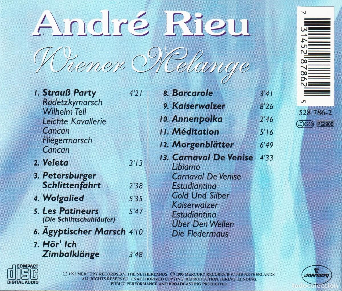 CDs de m&uacute;sica: ANDRE RIEU. WIENER MELANGE. CD. - Foto 2