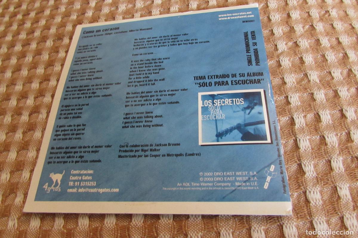 CDs de m&uacute;sica: LOS SECRETOS COMO UN CORAZON CD SINGLE CADENA 100 - Foto 4