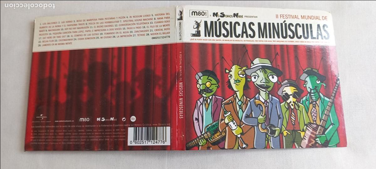 CDs de m&uacute;sica: Caja vac&iacute;a. II FESTIVAL MUNDIAL DE MUSICAS MINUSCULAS. No trae el cd. Trae un poster.