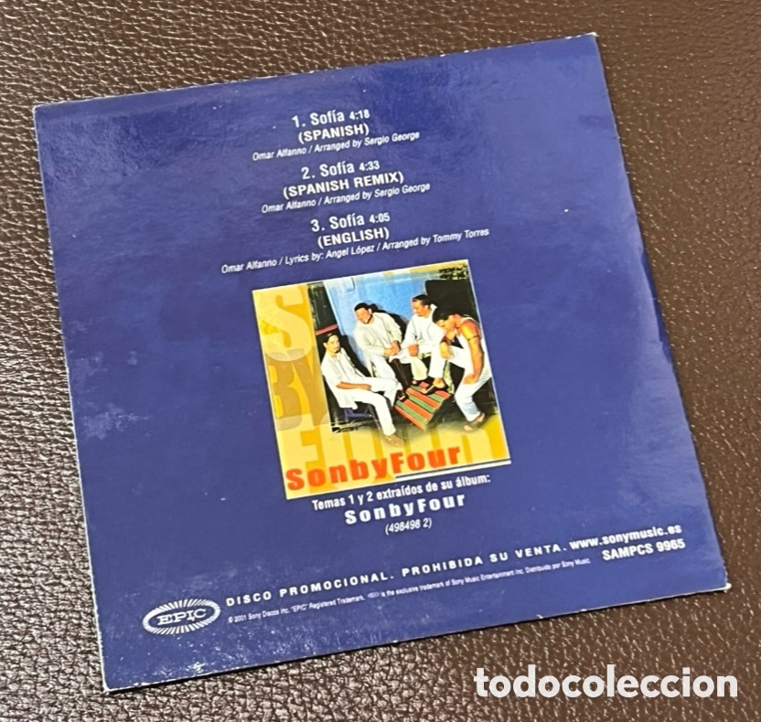 CDs de m&uacute;sica: CD Promocional. Sonbyfour. &ldquo;Sof&iacute;a&rdquo;. Sony Discos. 2001. - Foto 2