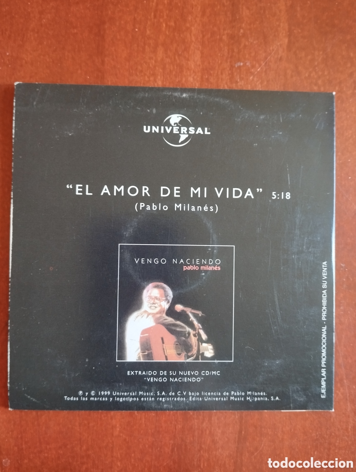 CDs de m&uacute;sica: Pablo Milan&eacute;s - El amor de mi vida - CD single - Foto 2