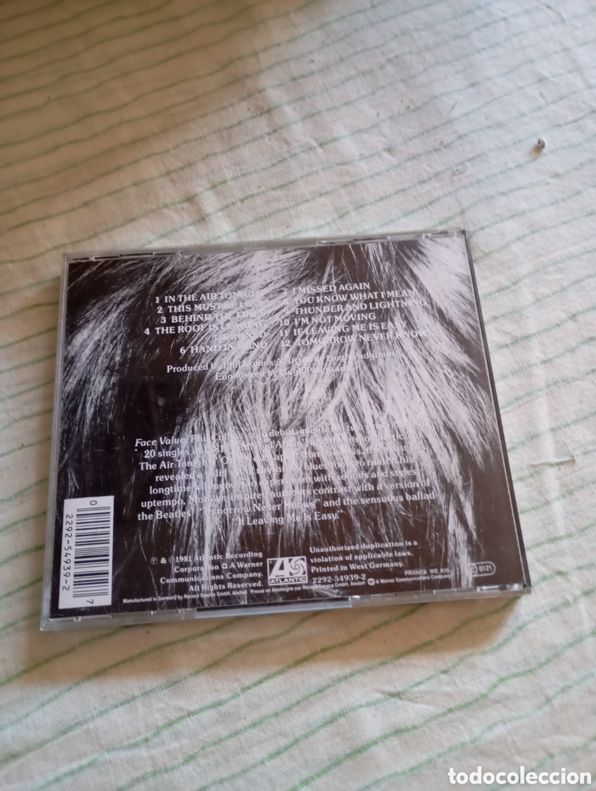 CDs de m&uacute;sica: CD Phil Collins - Face value - Foto 2