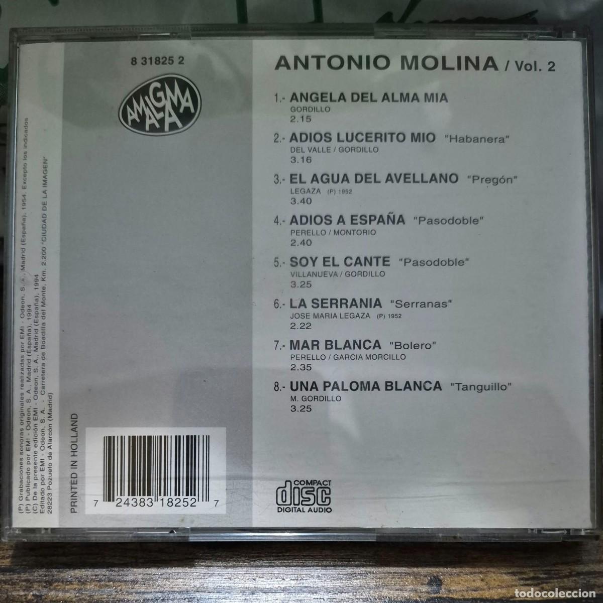CDs de m&uacute;sica: ANTONIO MOLINA VOL. 2 (CD) - Foto 2