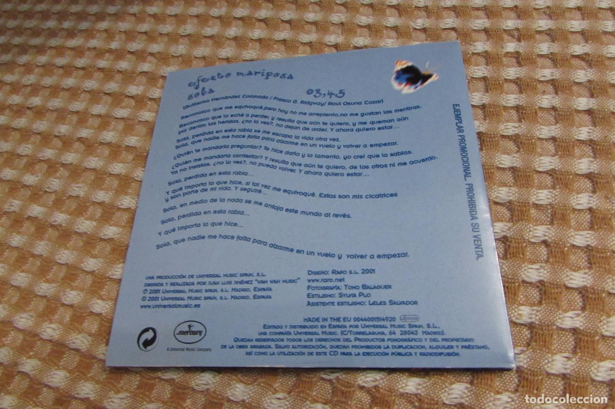 CDs de m&uacute;sica: Efecto Mariposa &ndash; Sola CD SINGLE - Foto 3