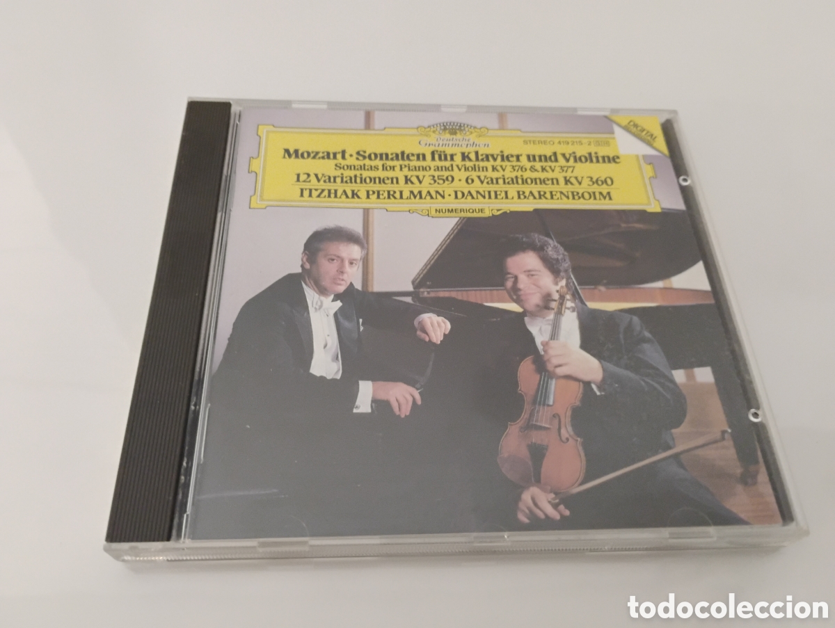 CDs de m&uacute;sica: Mozart: Variaciones KV 359, 360. Sonatas para viol&iacute;n KV 376, 377. Perlman, Barenboim. DG