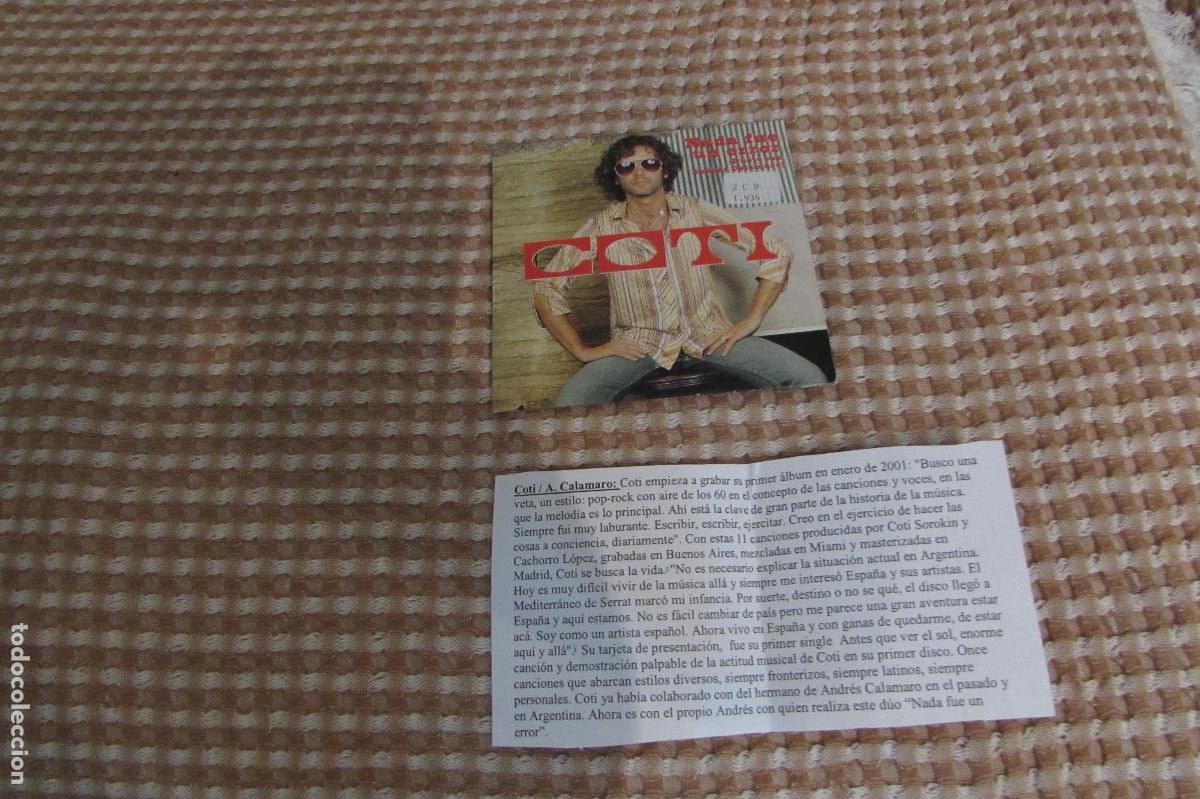 CDs de m&uacute;sica: COTI Y ANDRES CALAMARO - NADA FUE UN ERROR CD SINGLE CADENA 100
