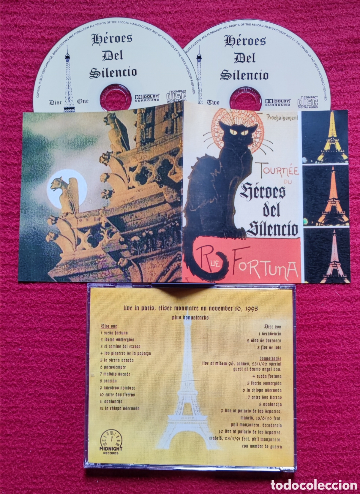 CDs de m&uacute;sica: H&Eacute;ROES DEL SILENCIO: Rue Fortuna. 2 Cd's Recorded Live in Par&iacute;s, 10 November 1995. Rareza.