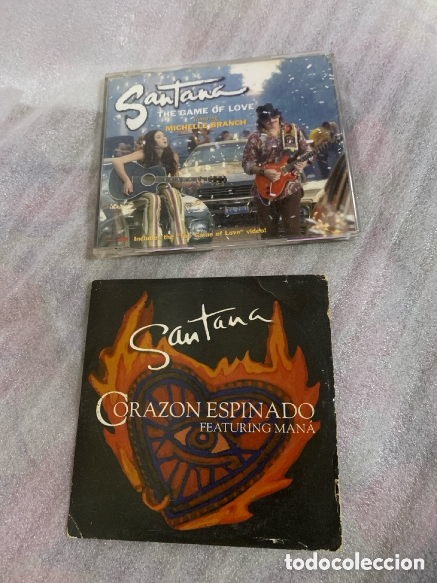 CDs de m&uacute;sica: Lote Santana CD single coraz&oacute;n espinado man&aacute; CD The game of love Santana promocional CD single