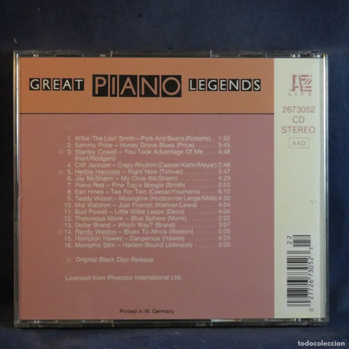 CDs de m&uacute;sica: VARIOS &ndash; GREAT PIANO LEGENDS - CD - Foto 2