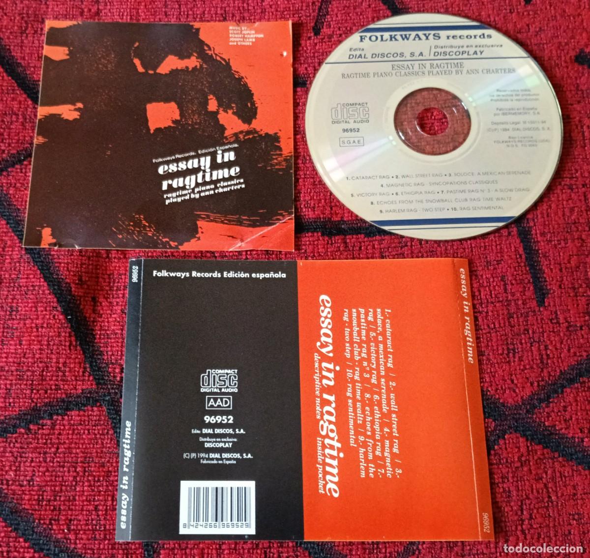 CDs de m&uacute;sica: ANN CHARTERS ** Essay in Ragtime: Ragtime Piano Classics ** CD 1994