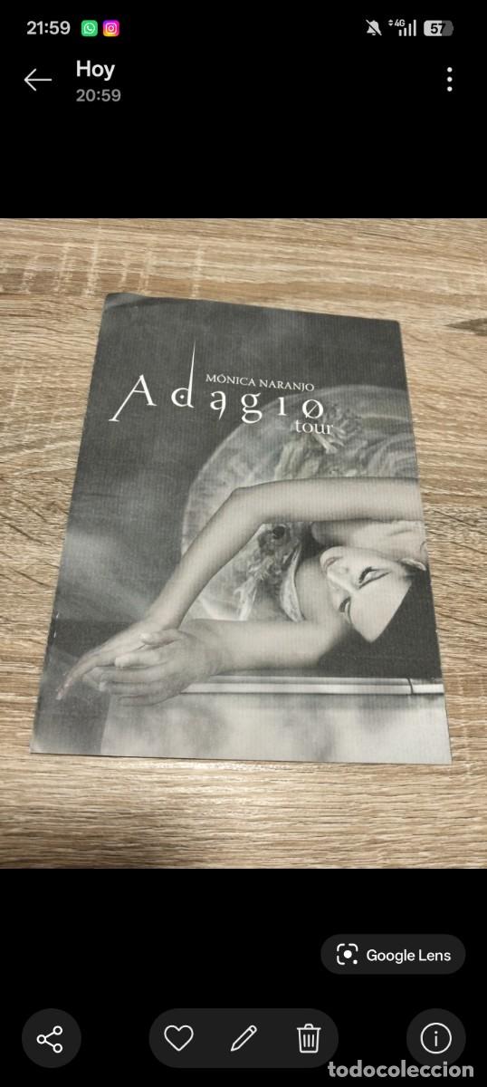 CDs de m&uacute;sica: M&oacute;nica Naranjo - Memorabilia Adagio Tour (D&iacute;ptico / Programa + Entrada 2009)