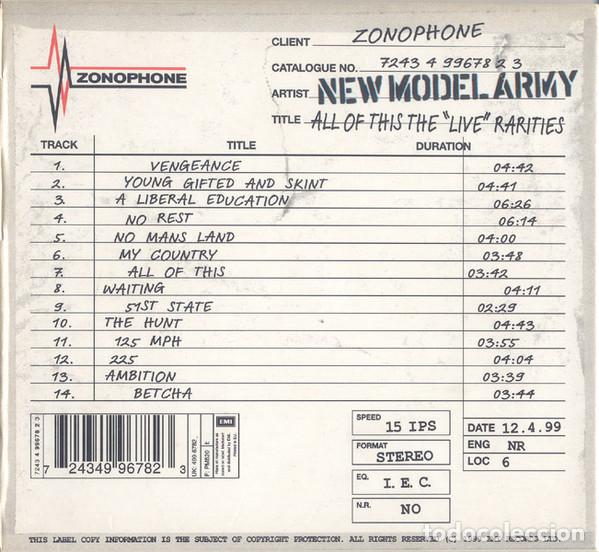 CDs de m&uacute;sica: NEW MODEL ARMY - ALL OF THIS: THE &rdquo;LIVE&rdquo; RARITIES - CD