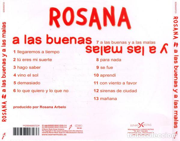 CDs de m&uacute;sica: ROSANA - A LAS BUENAS Y A LAS MALAS - CD - Foto 3