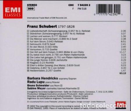 CDs de m&uacute;sica: FRANZ SCHUBERT Y OTROS - SCHUBERT: LIEDER, VOL. II - CD - Foto 2