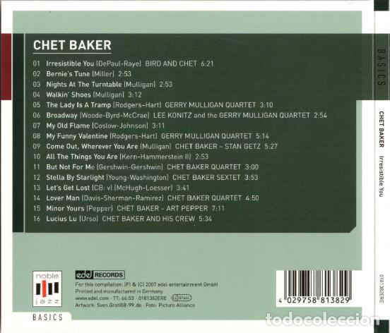 CDs de m&uacute;sica: CHET BAKER - IRRESISTIBLE YOU - CD - Foto 2
