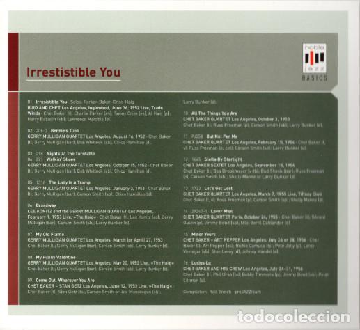 CDs de m&uacute;sica: CHET BAKER - IRRESISTIBLE YOU - CD - Foto 3
