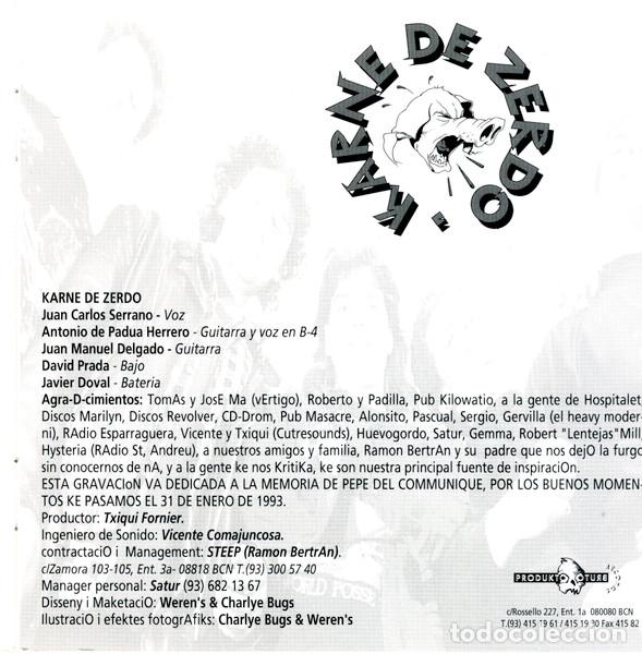 CDs de m&uacute;sica: KARNE DE ZERDO - VIOLENZIA GORRINA - CD - Foto 3