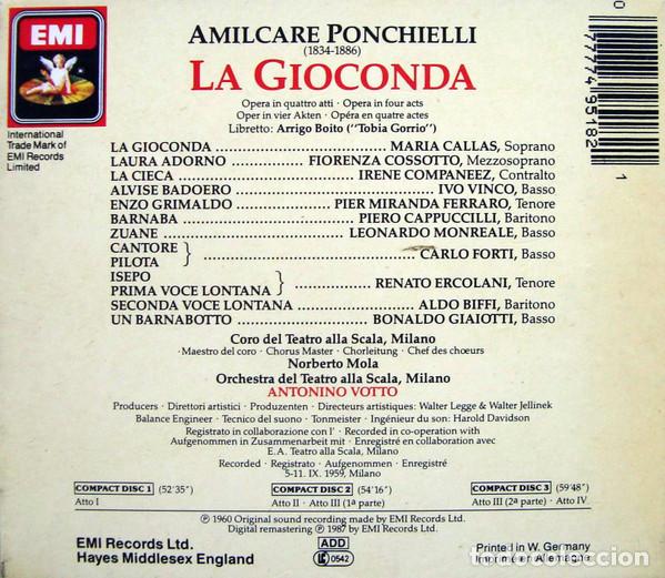 CDs de m&uacute;sica: AMILCARE PONCHIELLI Y OTROS - LA GIOCONDA - BOX CD - Foto 2