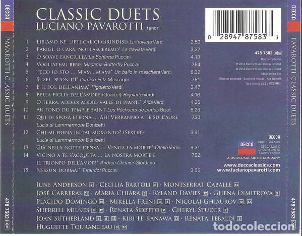 CDs de m&uacute;sica: LUCIANO PAVAROTTI - CLASSIC DUETS - CD - Foto 2