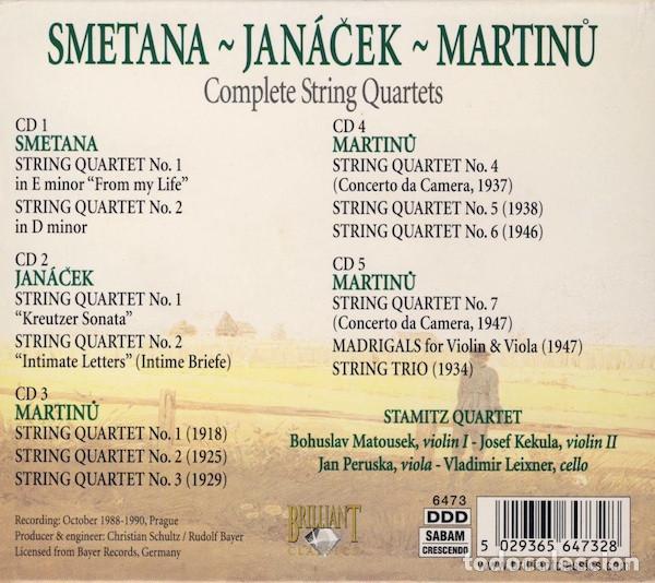CDs de m&uacute;sica: BEDŘICH SMETANA Y OTROS - CZECH MASTERS (COMPLETE STRING QUARTETS) - BOX CD - Foto 2